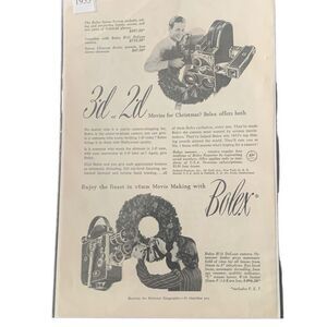 Vintage 1953 Bolex Enjoy The Finest In 16mm Movie Making Ad Advertisement
